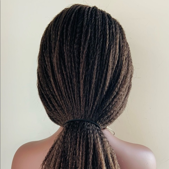 Brown 26” Unisex Dreadlock Twist Synthetic Wig - Picture 8 of 14